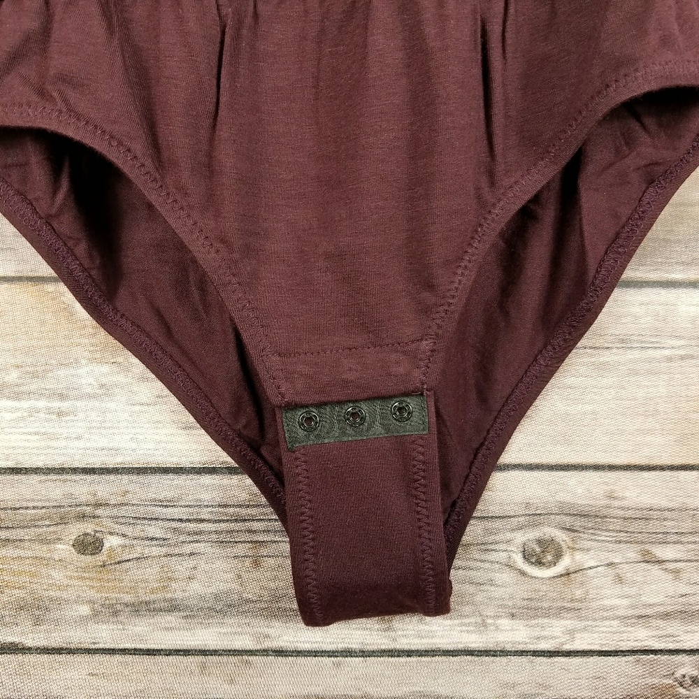 NWT Madewell maroon wrap style bodysuit - Picture 5 of 5